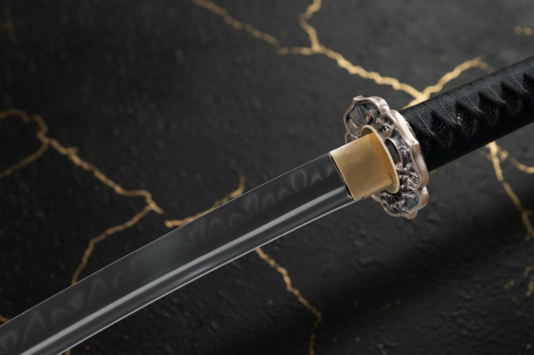 Hand-Forged T10 Steel Katana, Real Clay Tempered Hamon, Razor Sharp Blade - 10