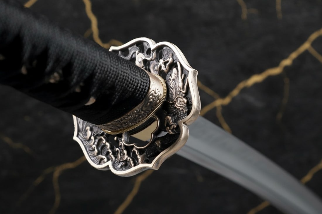 Hand-Forged T10 Steel Katana, Real Clay Tempered Hamon, Razor Sharp Blade - 8