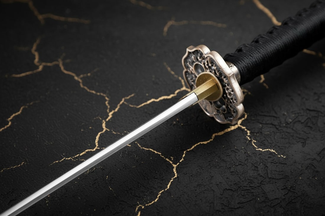 Hand-Forged T10 Steel Katana, Real Clay Tempered Hamon, Razor Sharp Blade - 9