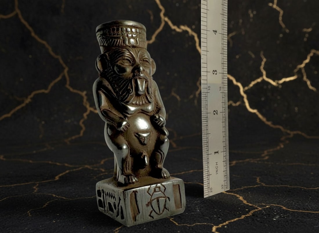 Handcrafted Egyptian Bes Deity Amulet Ancient Style Stone Figurine Statue - 10