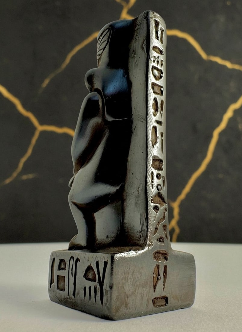 Handcrafted Egyptian Bes Deity Amulet Ancient Style Stone Figurine Statue - 12