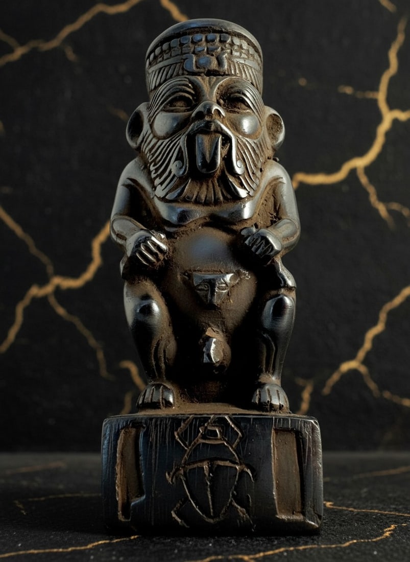 Handcrafted Egyptian Bes Deity Amulet Ancient Style Stone Figurine Statue - 14