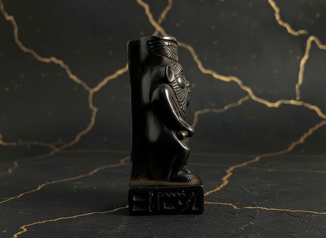 Handcrafted Egyptian Bes Deity Amulet Ancient Style Stone Figurine Statue - 5