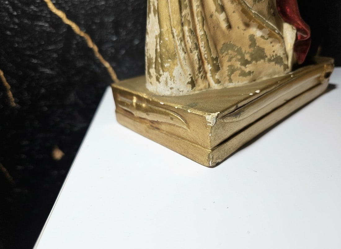 Vintage Chalkware Pirate Bookends Sculpted by Paul Herzel Nautical Decor - 8