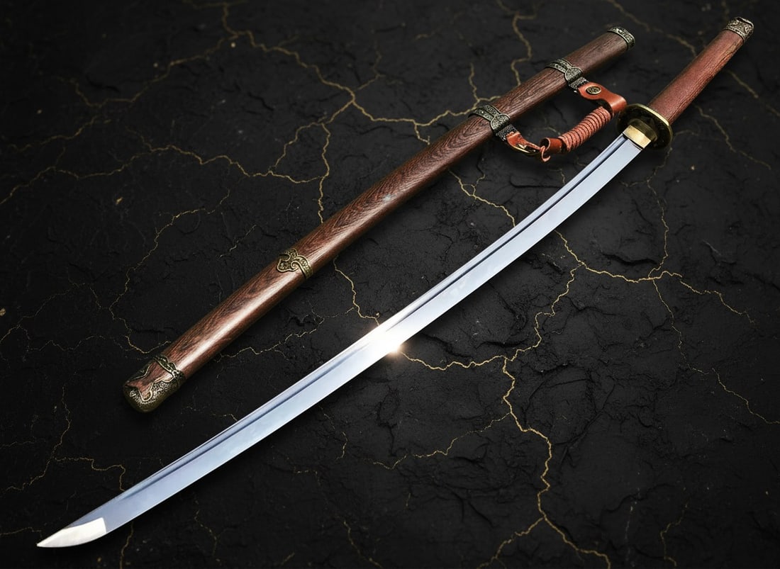 Hand Forged 1095 Steel Samurai Katana Rosewood Military Type 98 Sword - 10