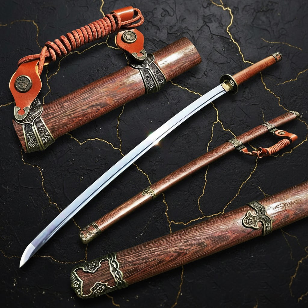 Hand Forged 1095 Steel Samurai Katana Rosewood Military Type 98 Sword: Title:Hand Forged 1095 Steel Samurai Katana Rosewood Military Type 98 Sword Description:This authentic Japanese-style item is this functional hand-forged sword is crafted in Longquan, using
