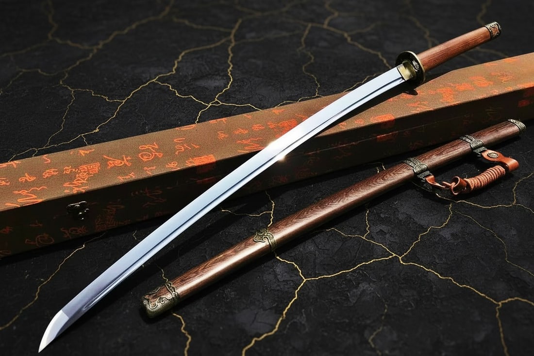 Hand Forged 1095 Steel Samurai Katana Rosewood Military Type 98 Sword - 3