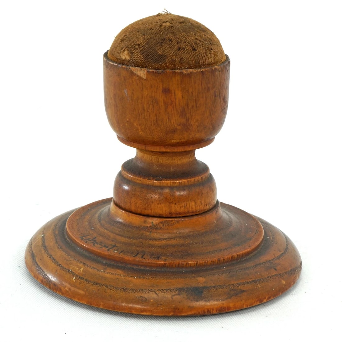 19th C Treen Ware Pin Table Sewing Cushion - 4
