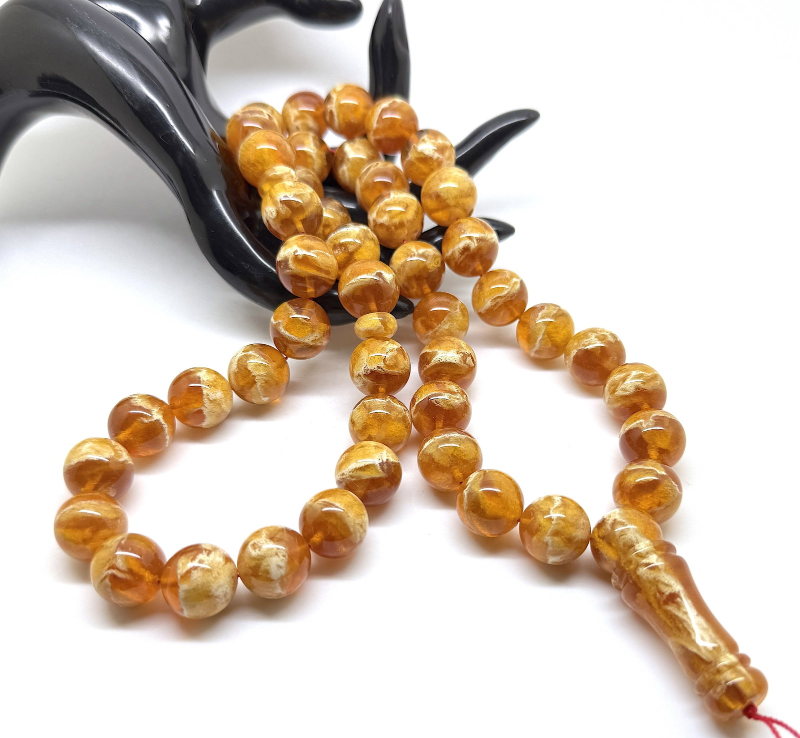 Staggering Amber Tesbih made from Round Amber beads - 4