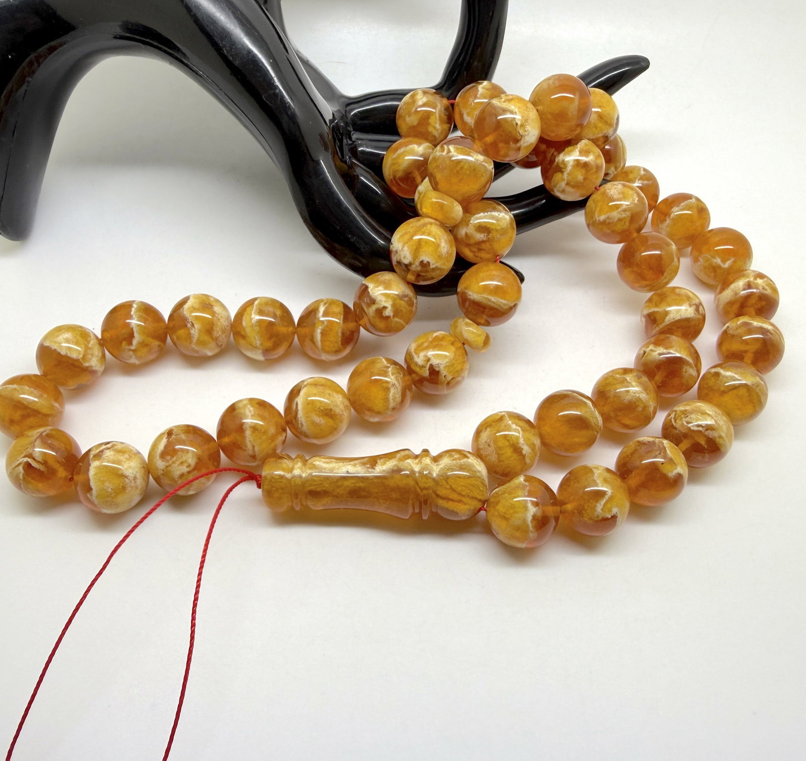 Staggering Amber Tesbih made from Round Amber beads - 6