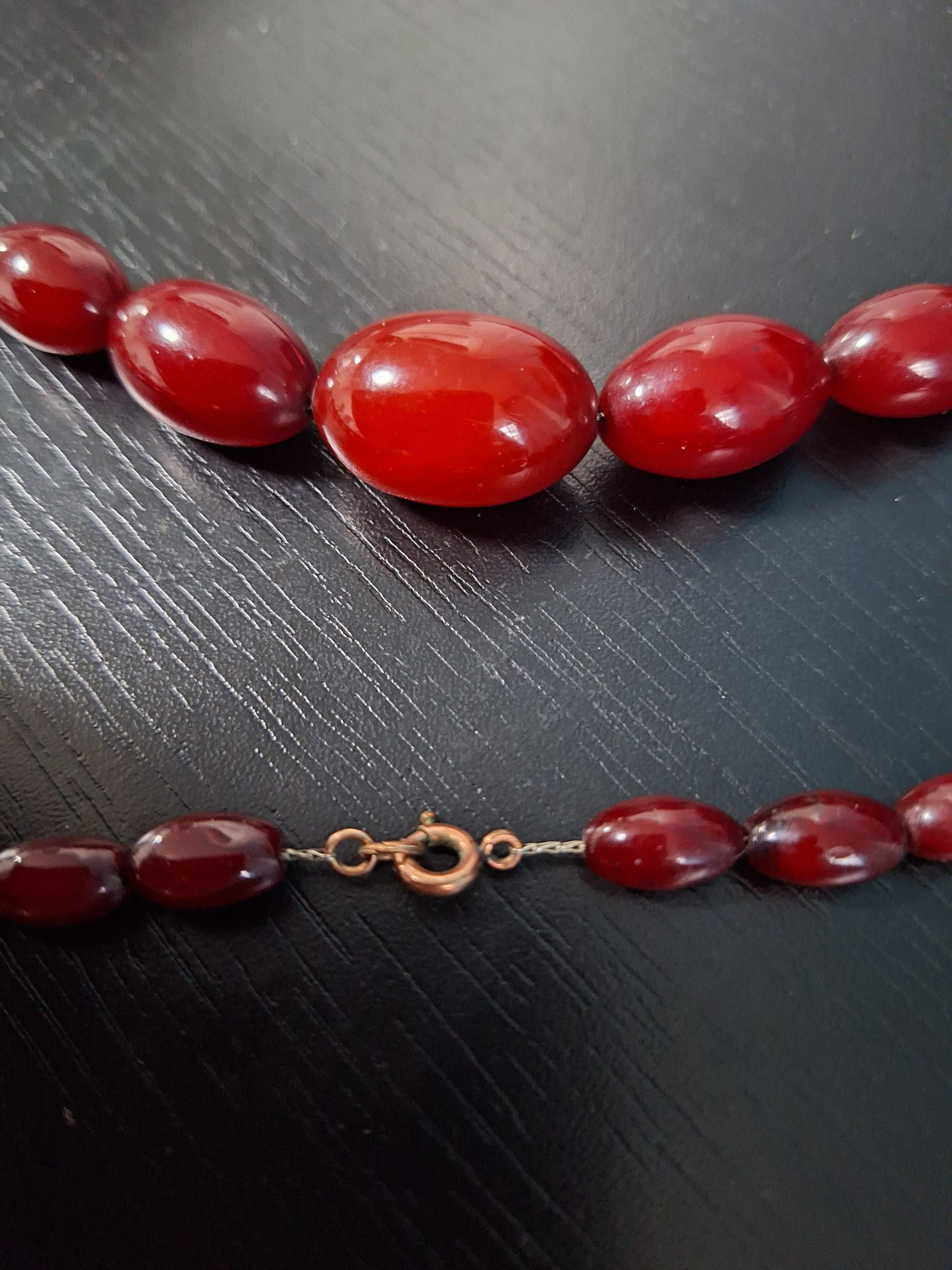 Antique cherry Amber Bakelite Necklace - 2
