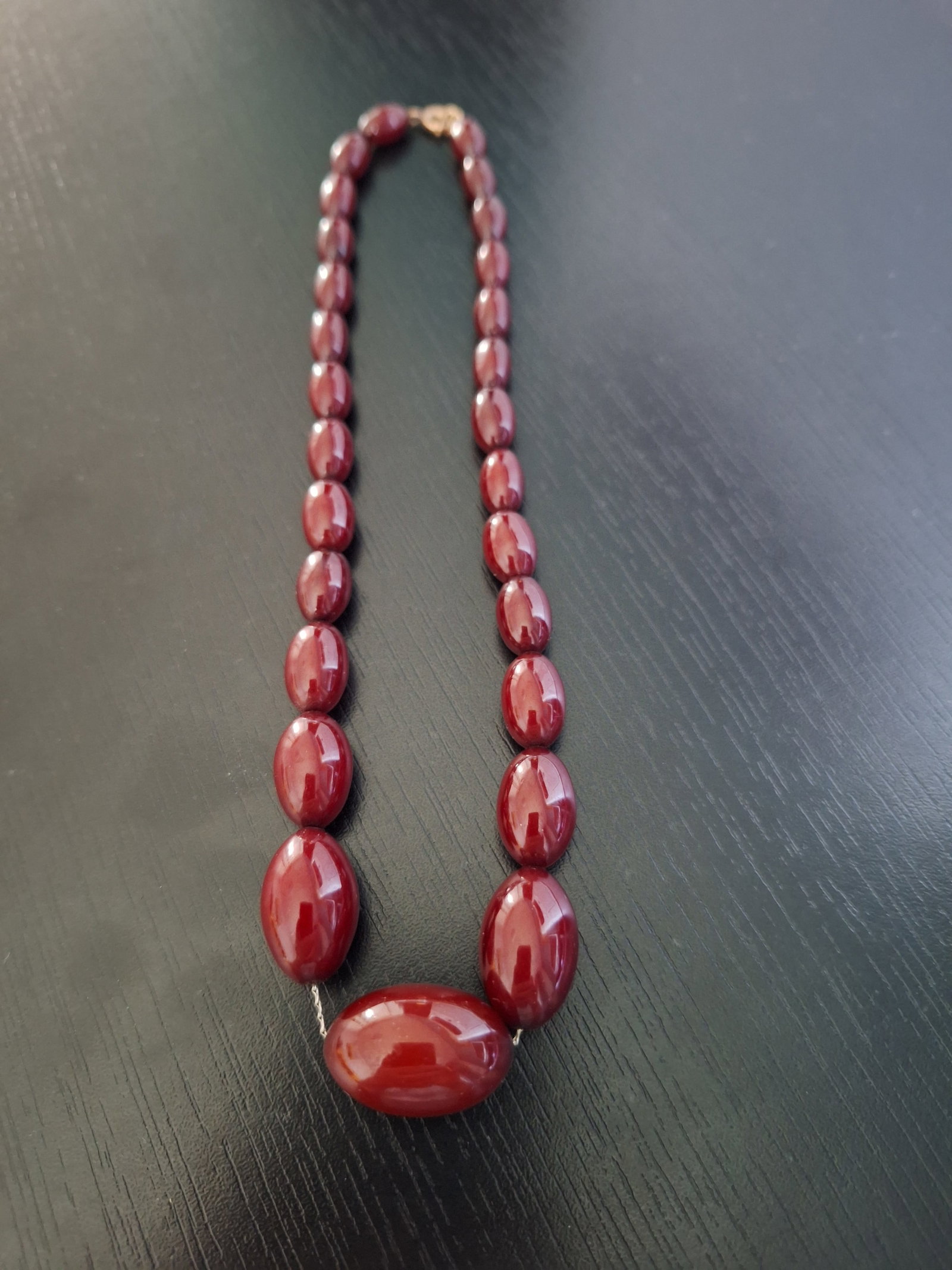 Antique cherry Amber Bakelite Necklace - 3