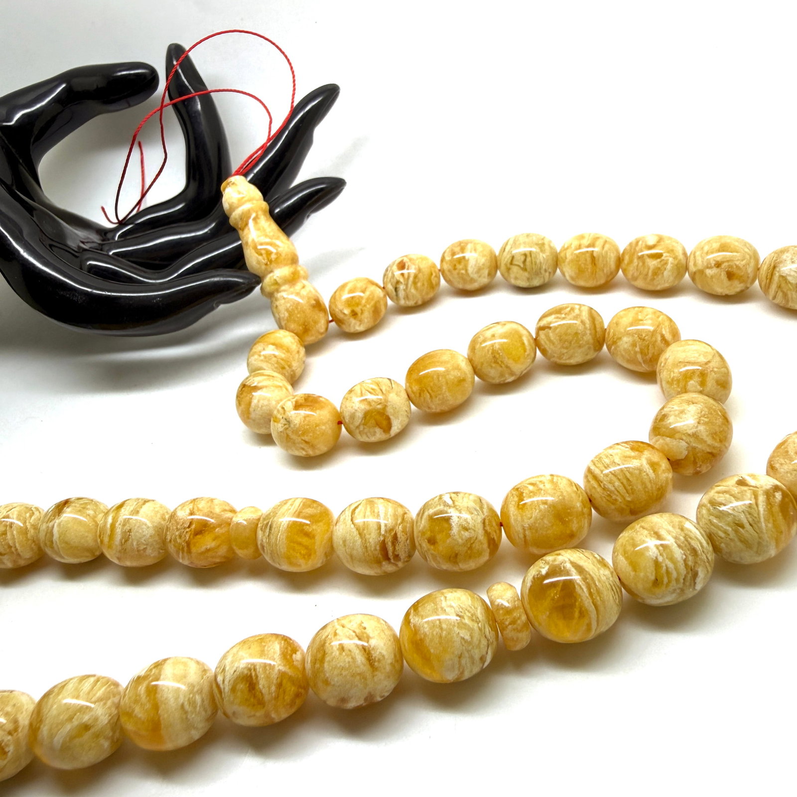 Exquisite Amber Tesbih made from Round Amber beads - 10