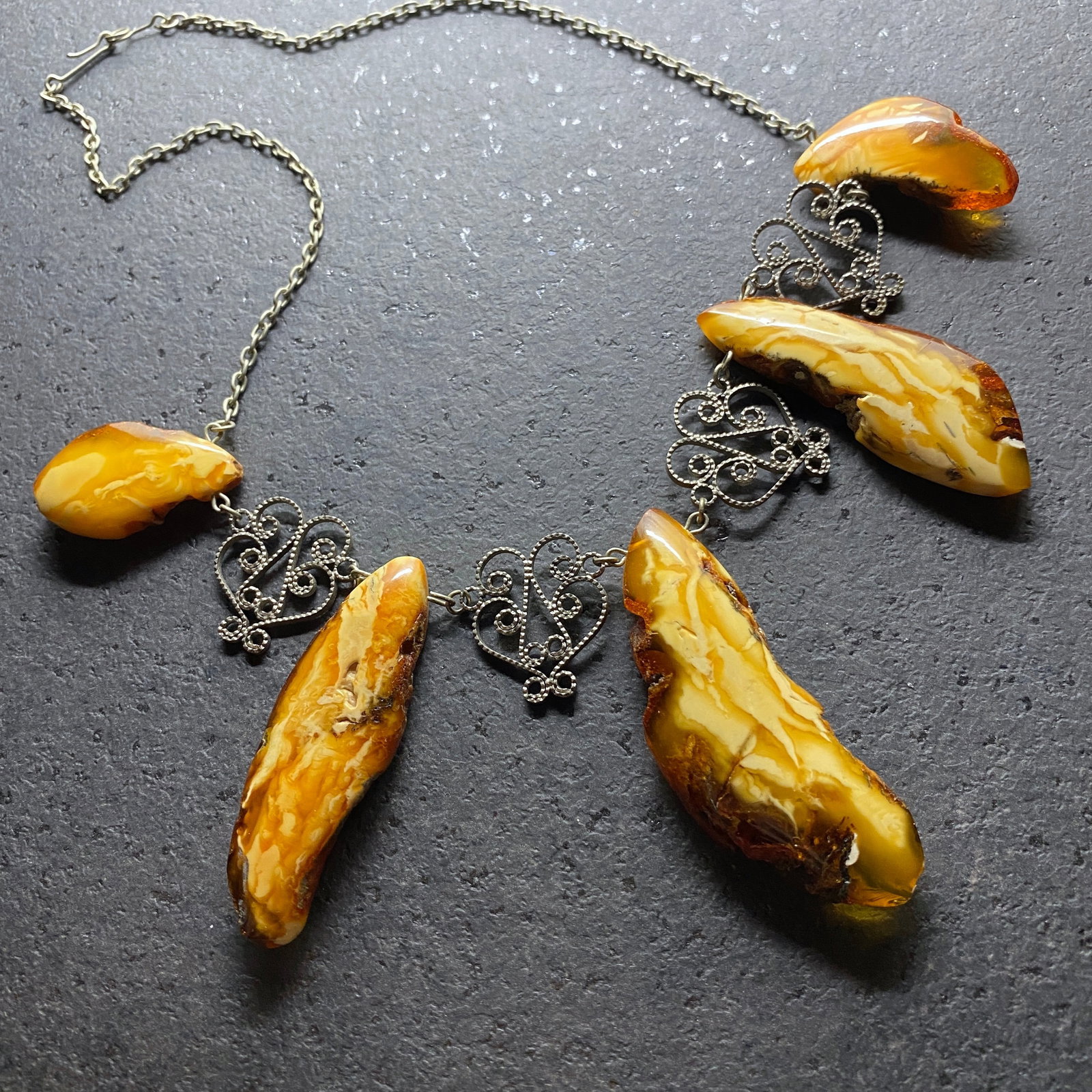 Astonishing Vintage Amber Cleopatra necklace - 3