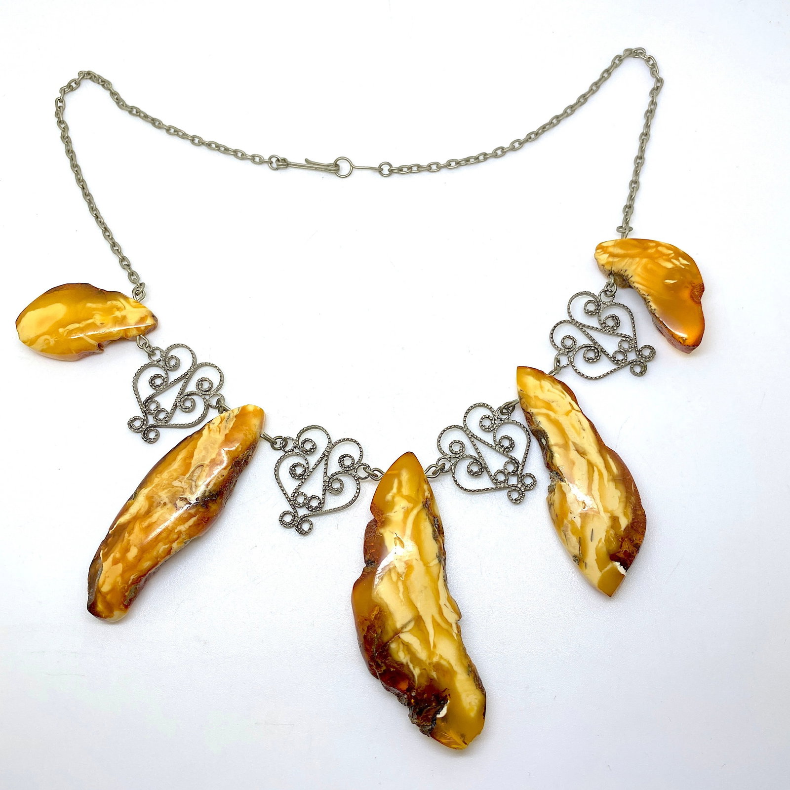 Astonishing Vintage Amber Cleopatra necklace - 5