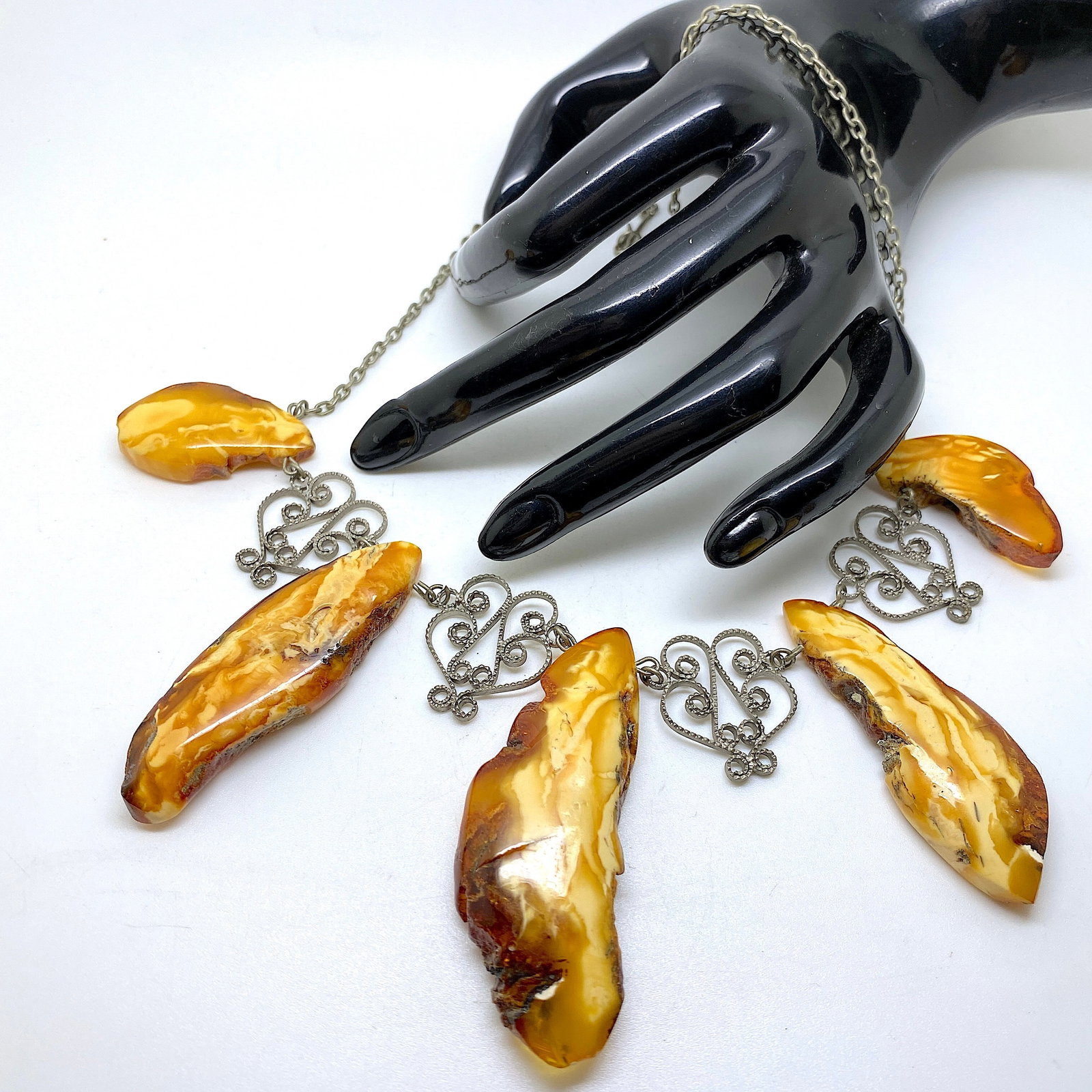 Astonishing Vintage Amber Cleopatra necklace - 7
