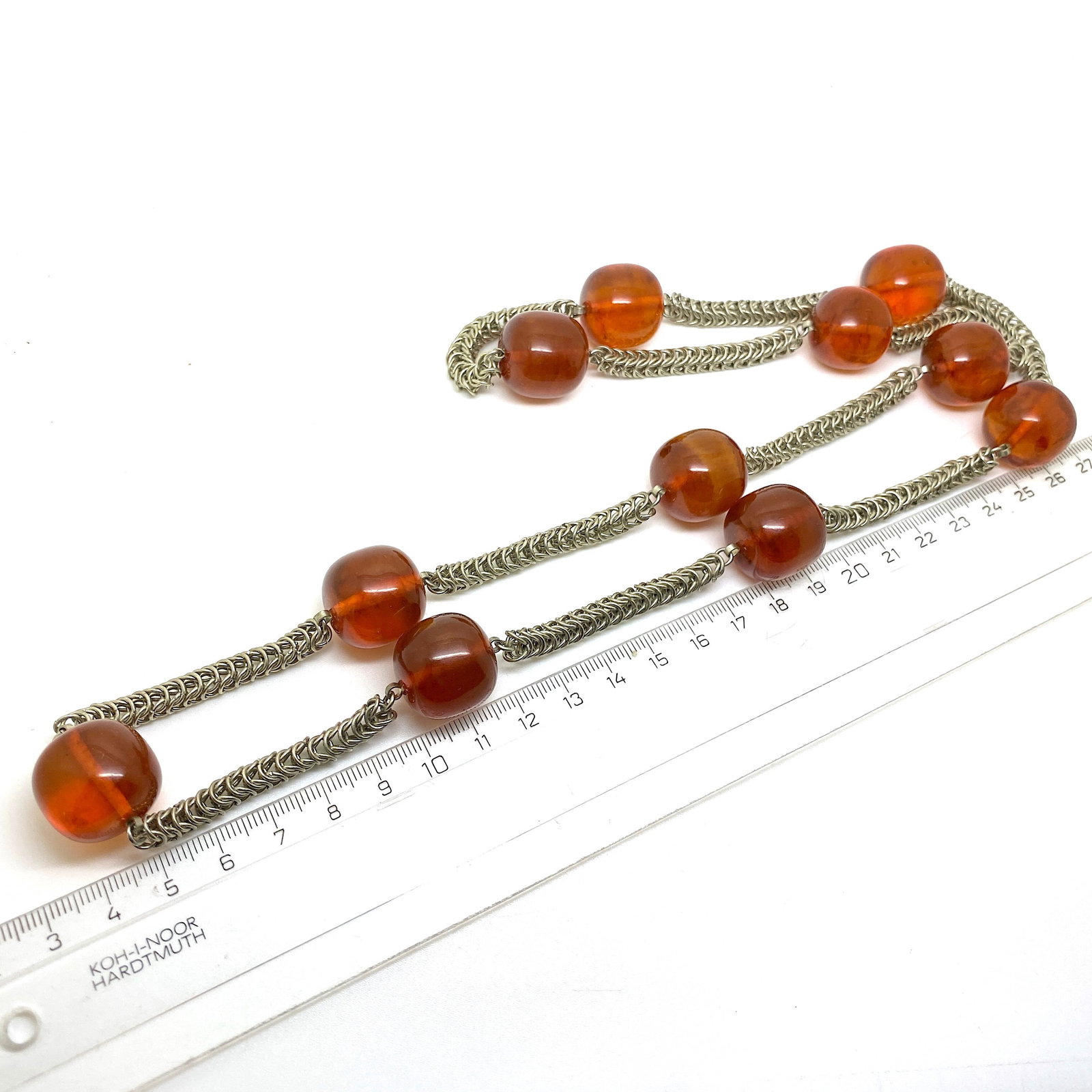 Extraordinary Vintage Amber Necklace made from Round Amber beads - 6