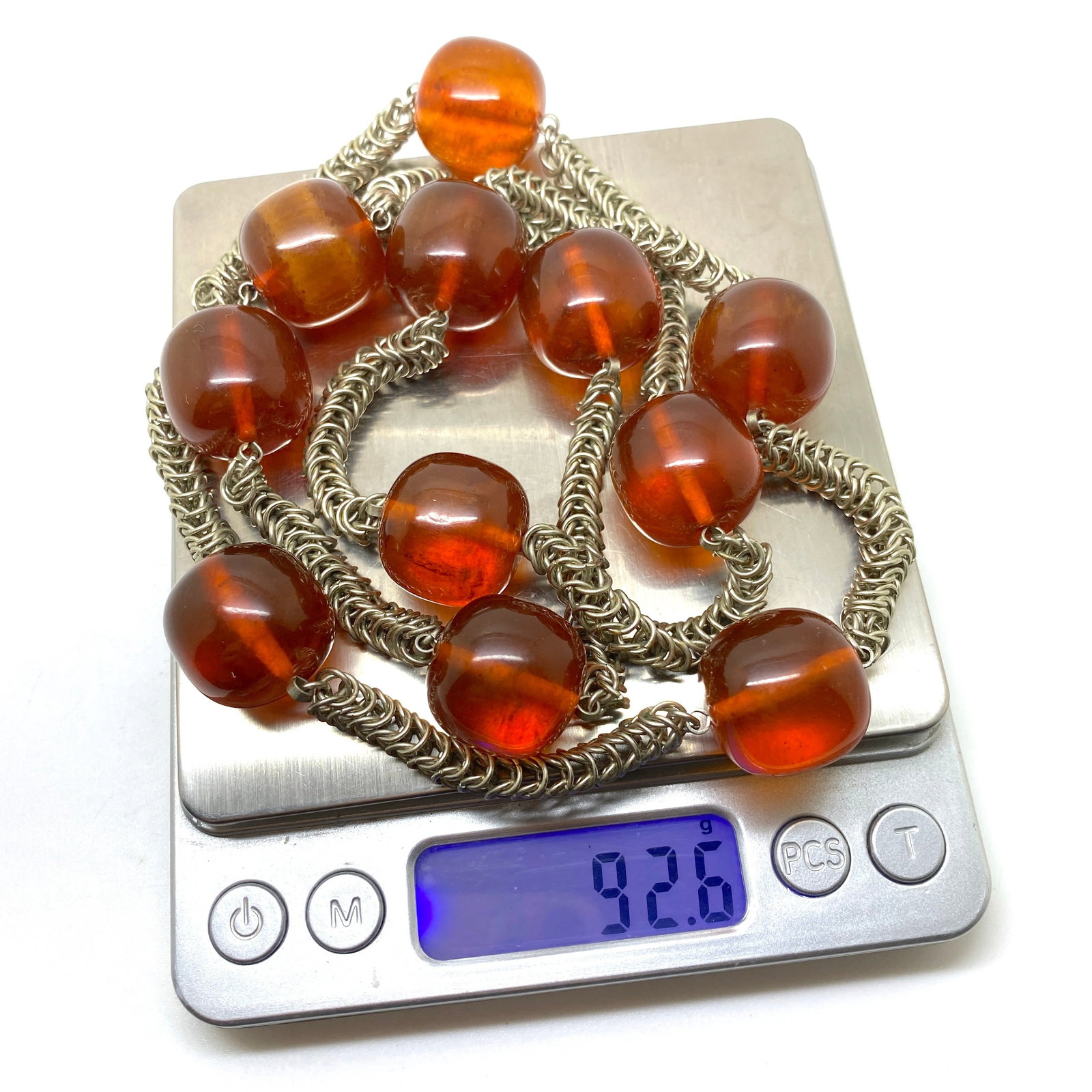 Extraordinary Vintage Amber Necklace made from Round Amber beads - 8
