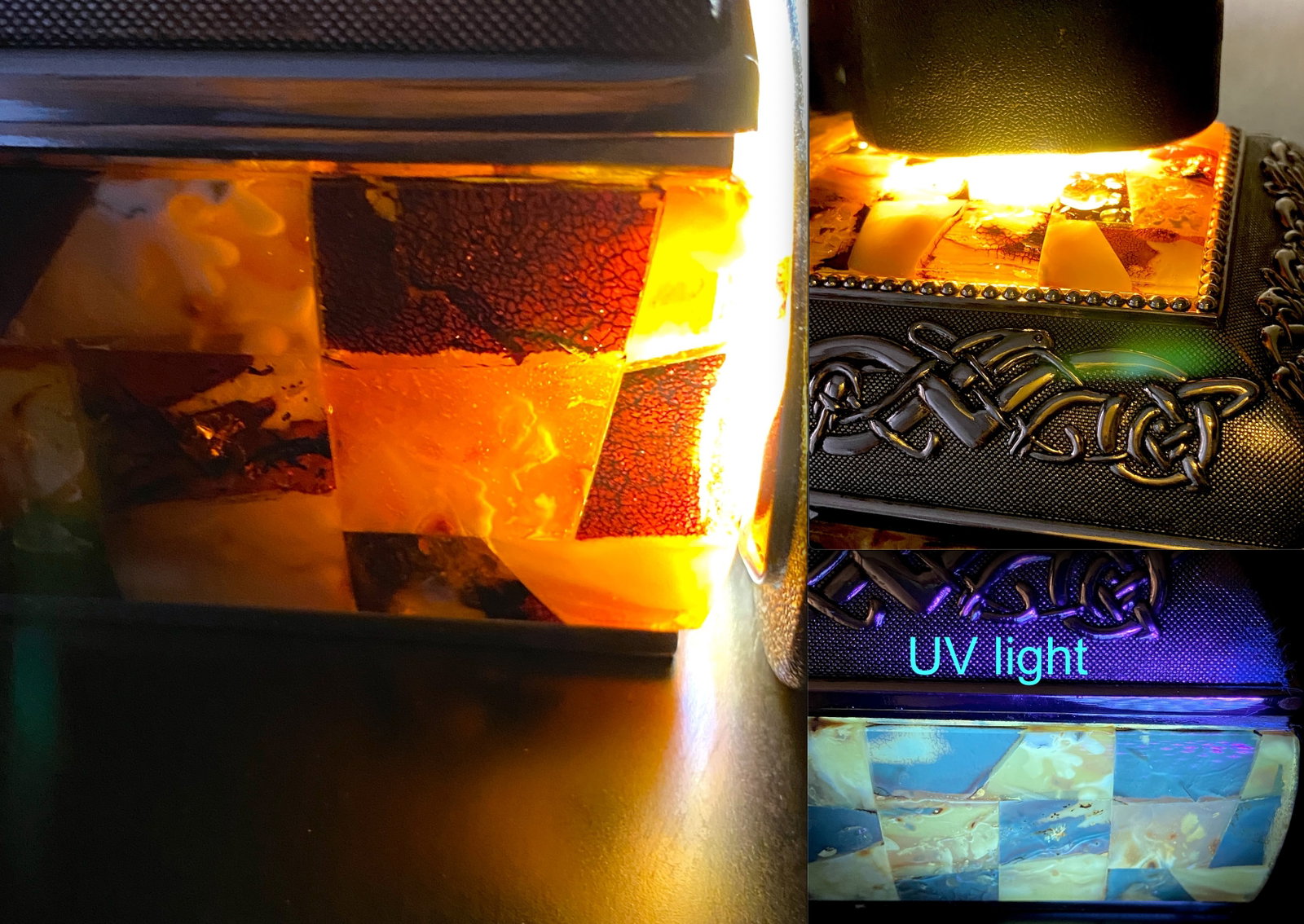Antique Amber Jewellery box - 10