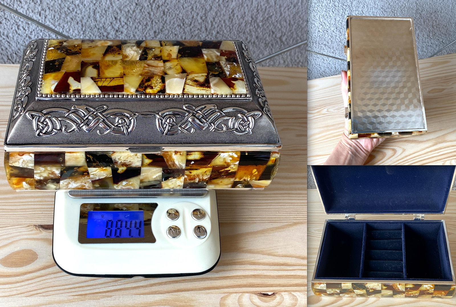 Antique Amber Jewellery box - 9
