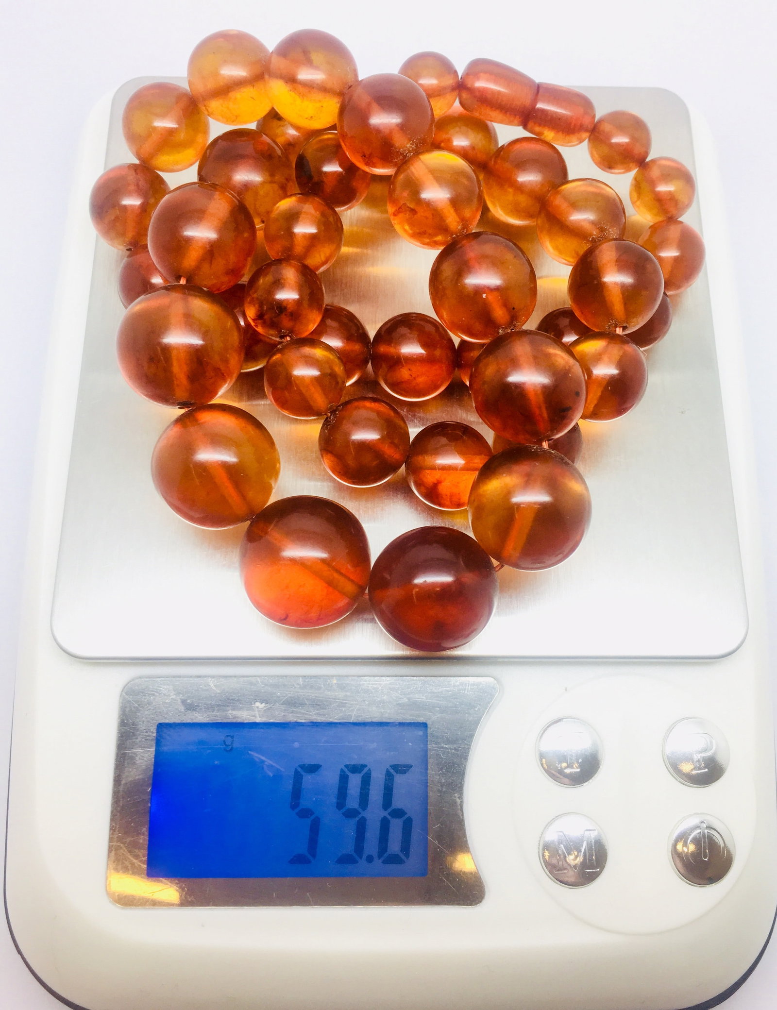 Stunning Vintage Amber Necklace made from Round Amber beads - 8