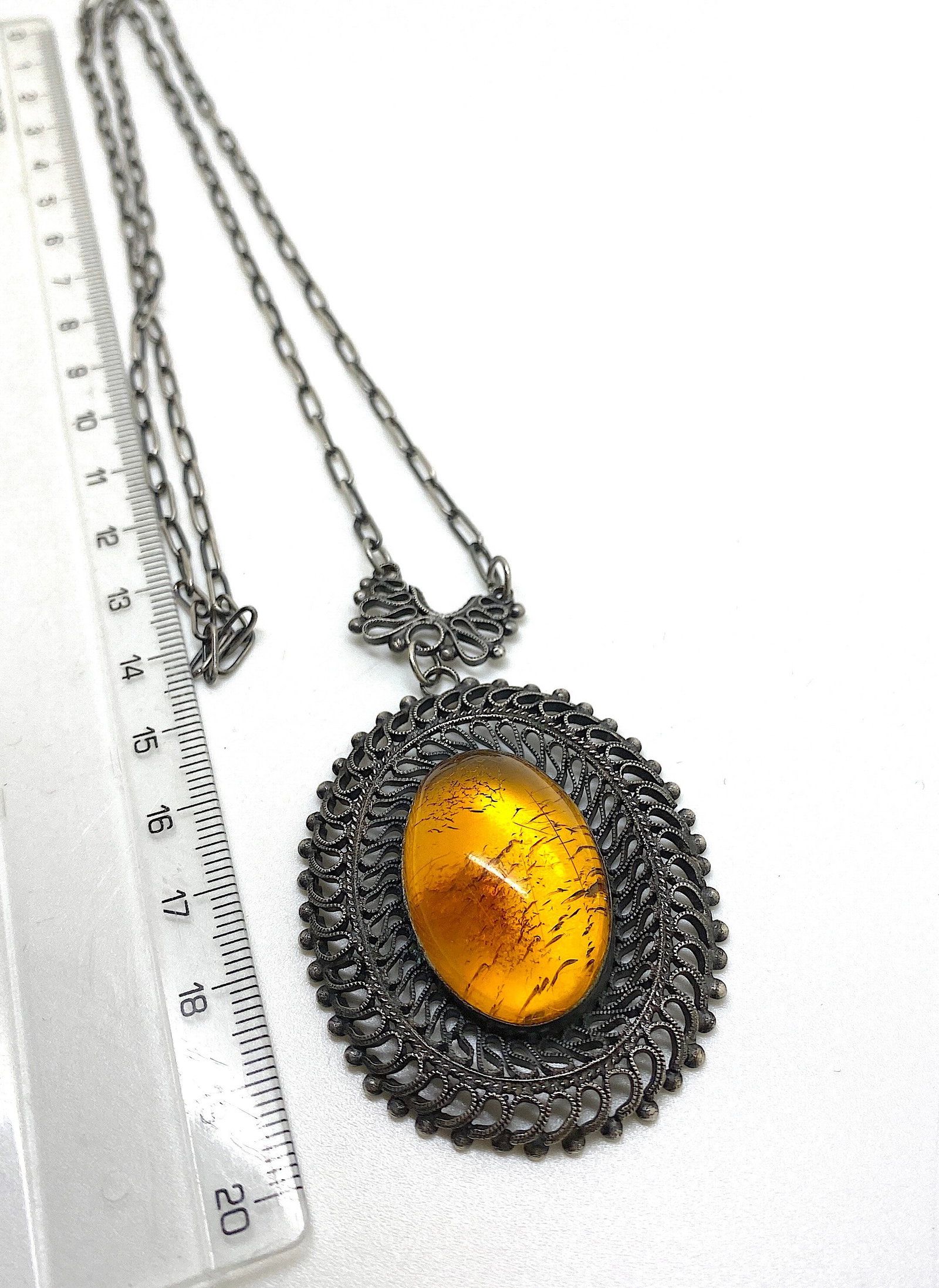 Extraordinary Unique Vintage Amber Pendant shaped like an Ornament - 4