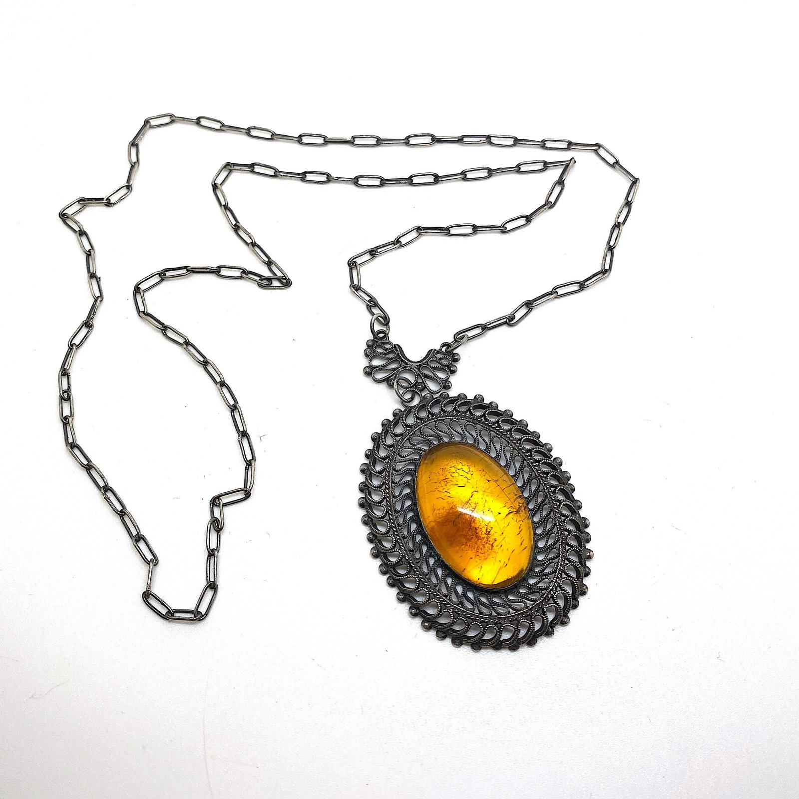 Extraordinary Unique Vintage Amber Pendant shaped like an Ornament - 5