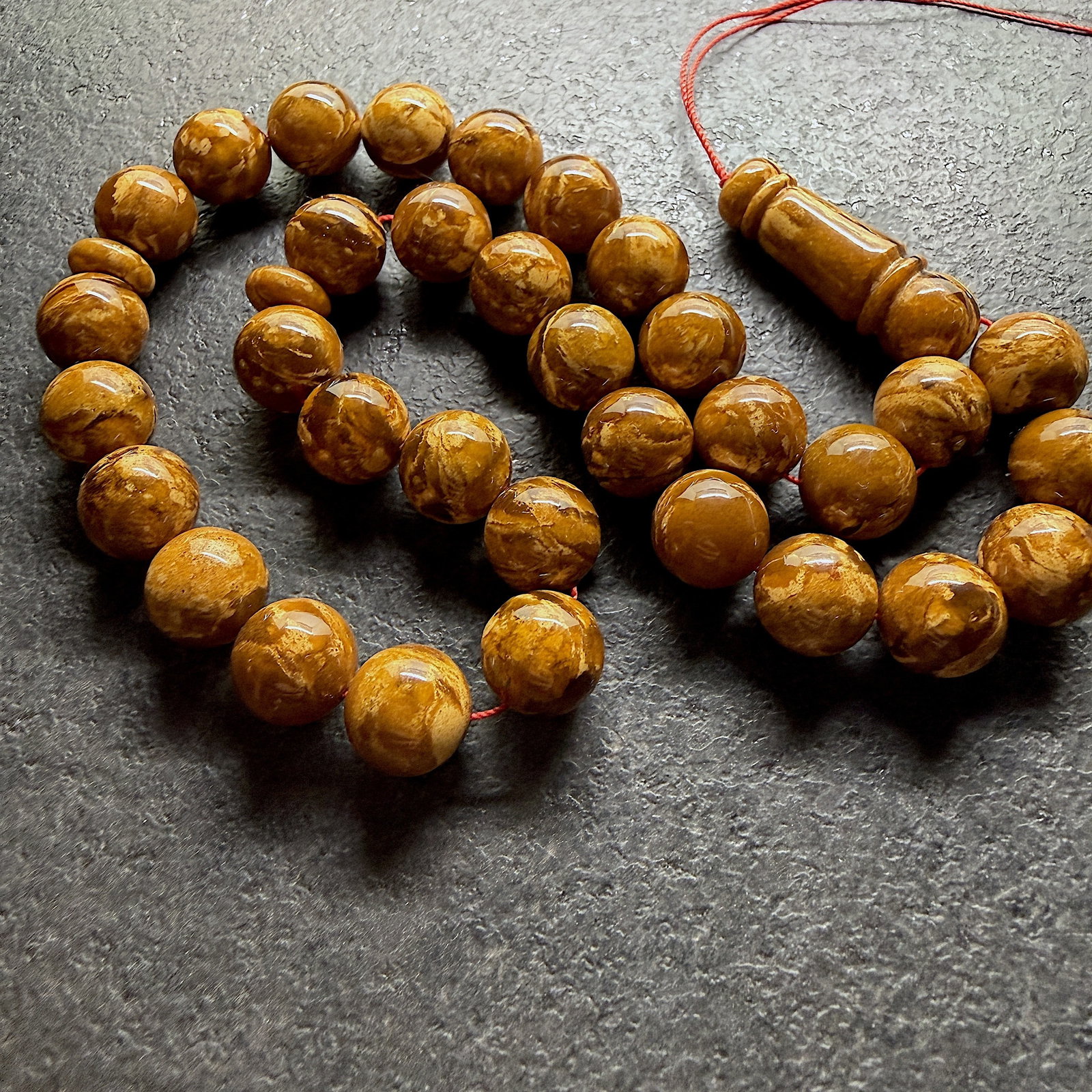Impressive Amber Tesbih made from Round Amber beads - 2