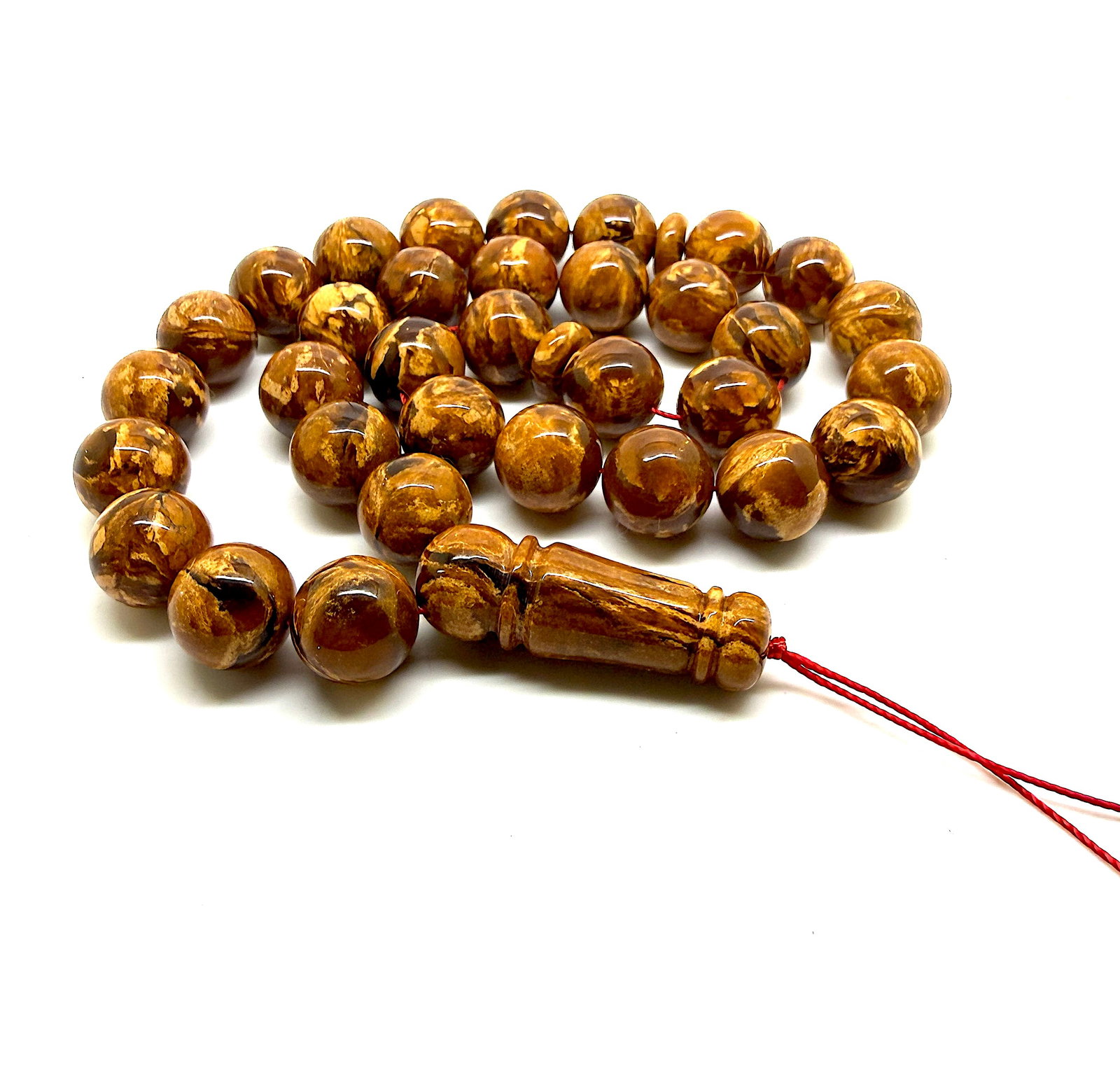 Impressive Amber Tesbih made from Round Amber beads - 6