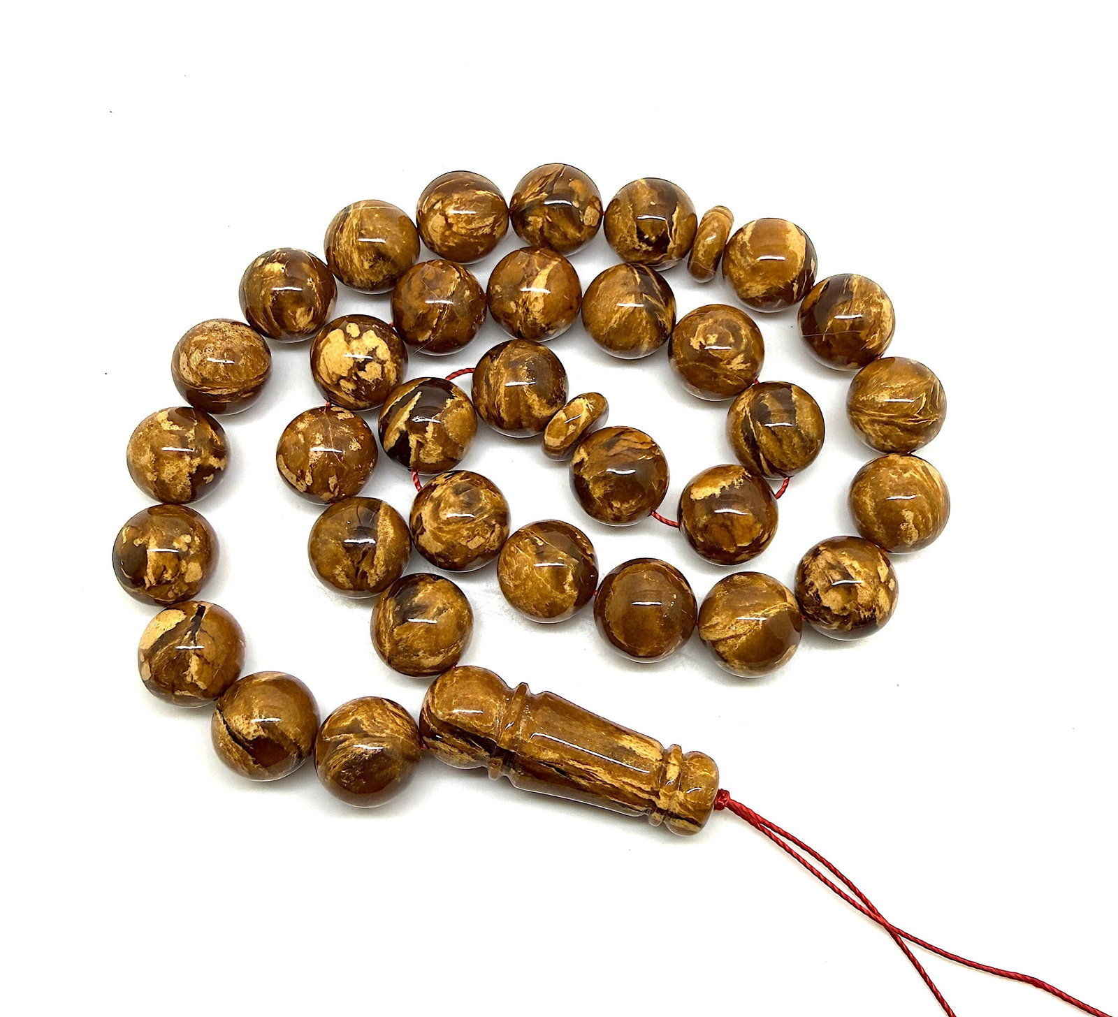 Impressive Amber Tesbih made from Round Amber beads - 7