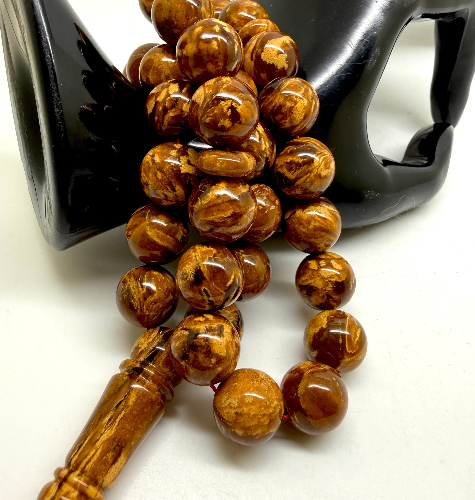 Impressive Amber Tesbih made from Round Amber beads - 9