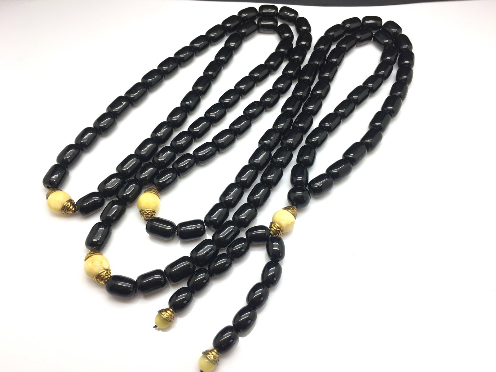 Incredible Amber Mala made from Barrel shaped Amber beads - 4