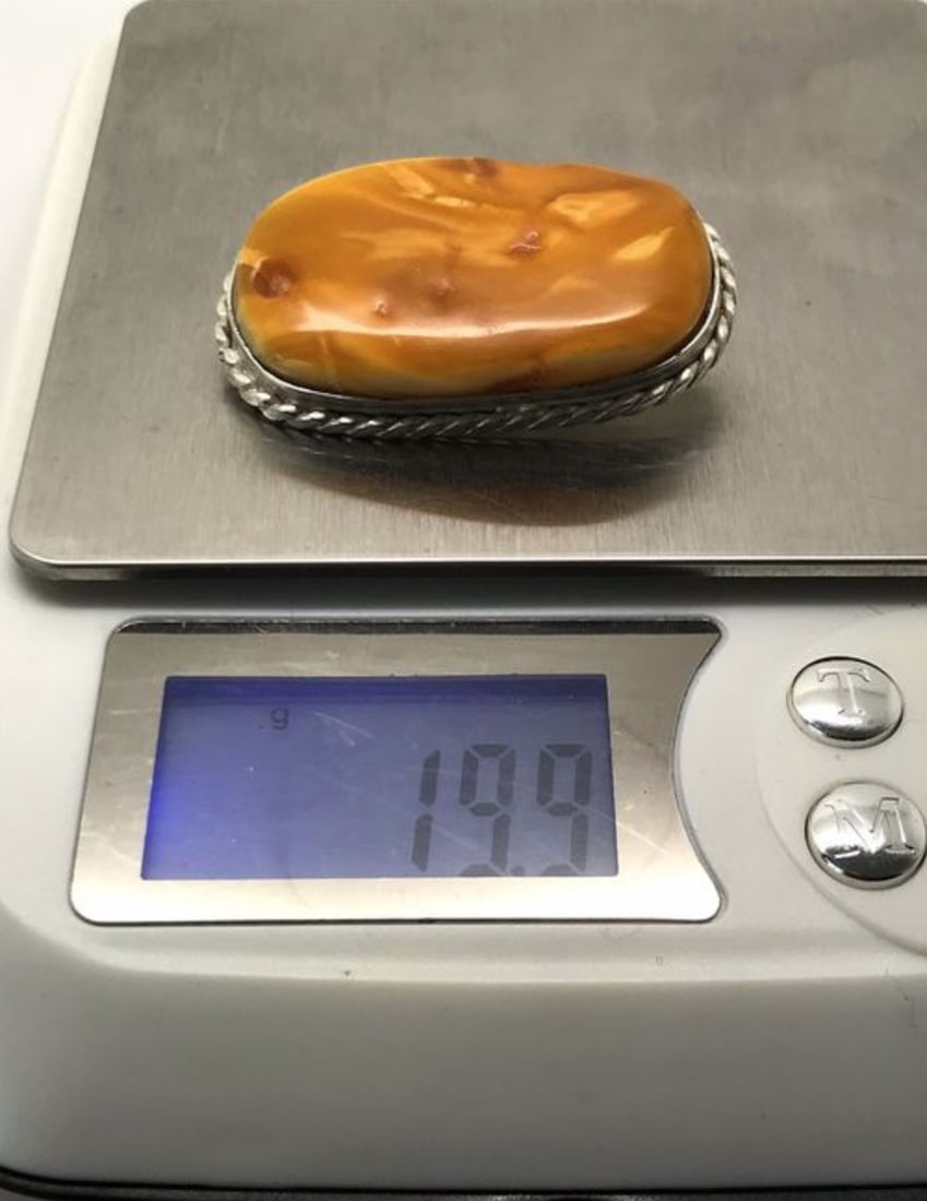 Amazing Unique Vintage Amber Brooch - 8