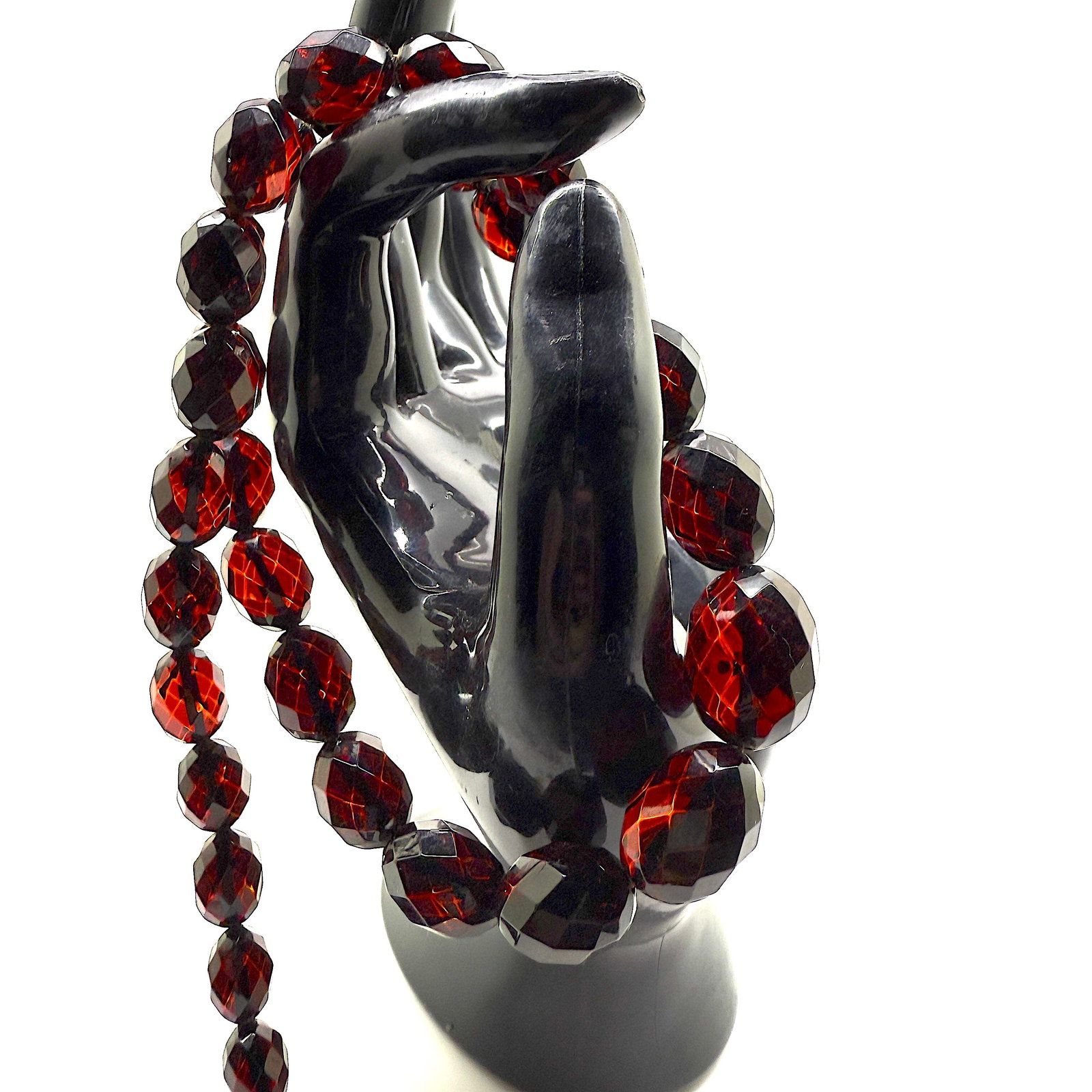 Splendid Amber Necklace made from Faceted Amber beads - 5
