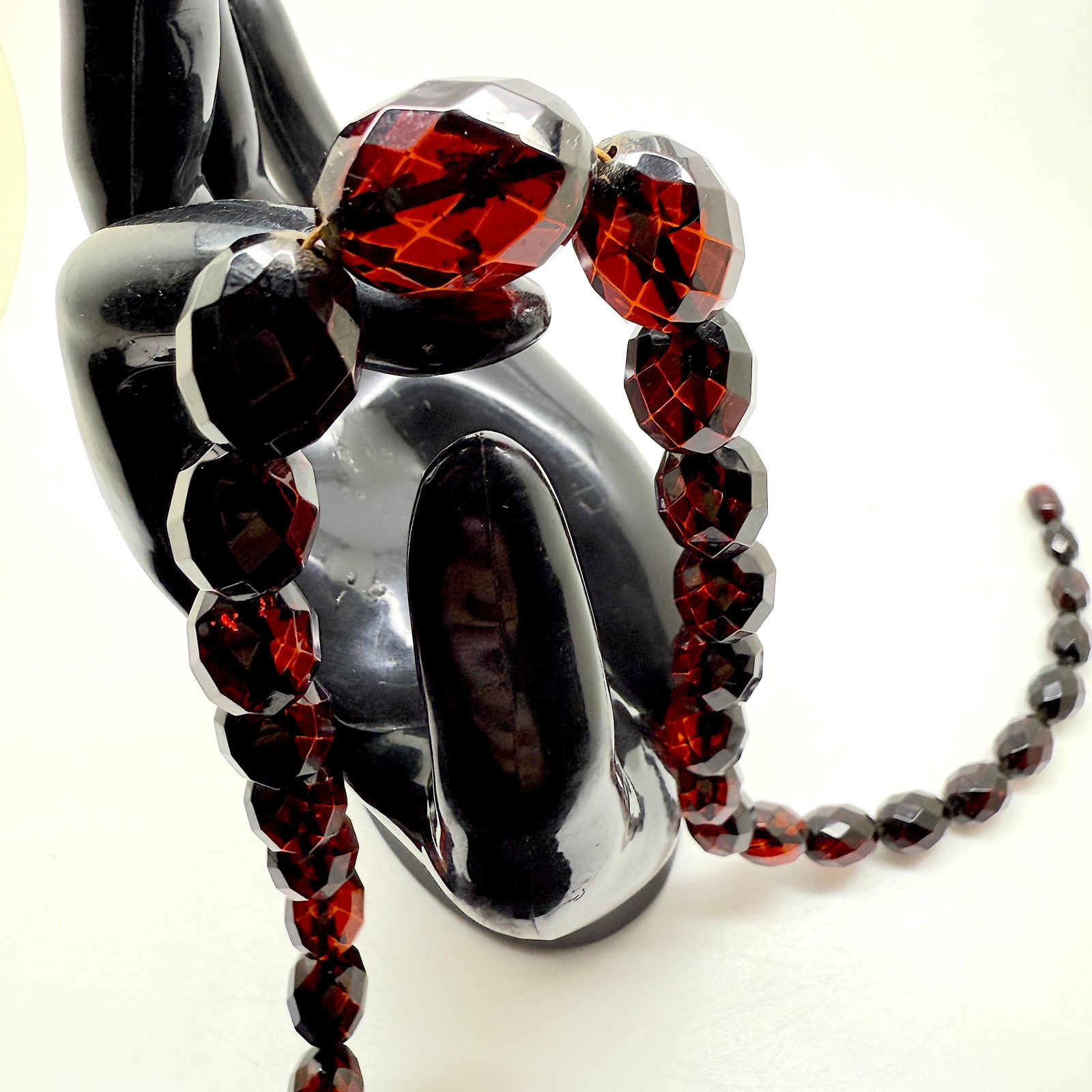 Splendid Amber Necklace made from Faceted Amber beads - 6