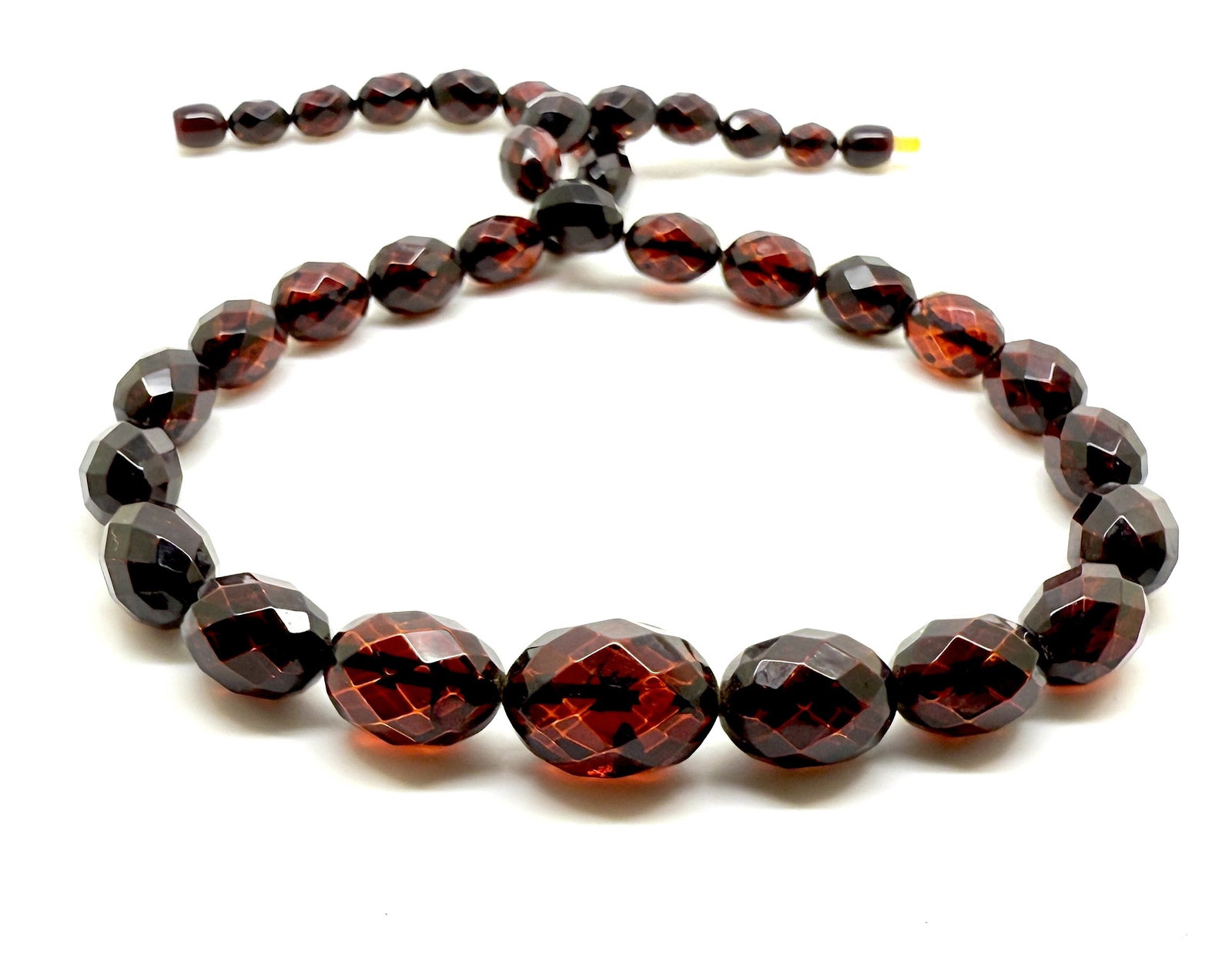 Splendid Amber Necklace made from Faceted Amber beads - 8