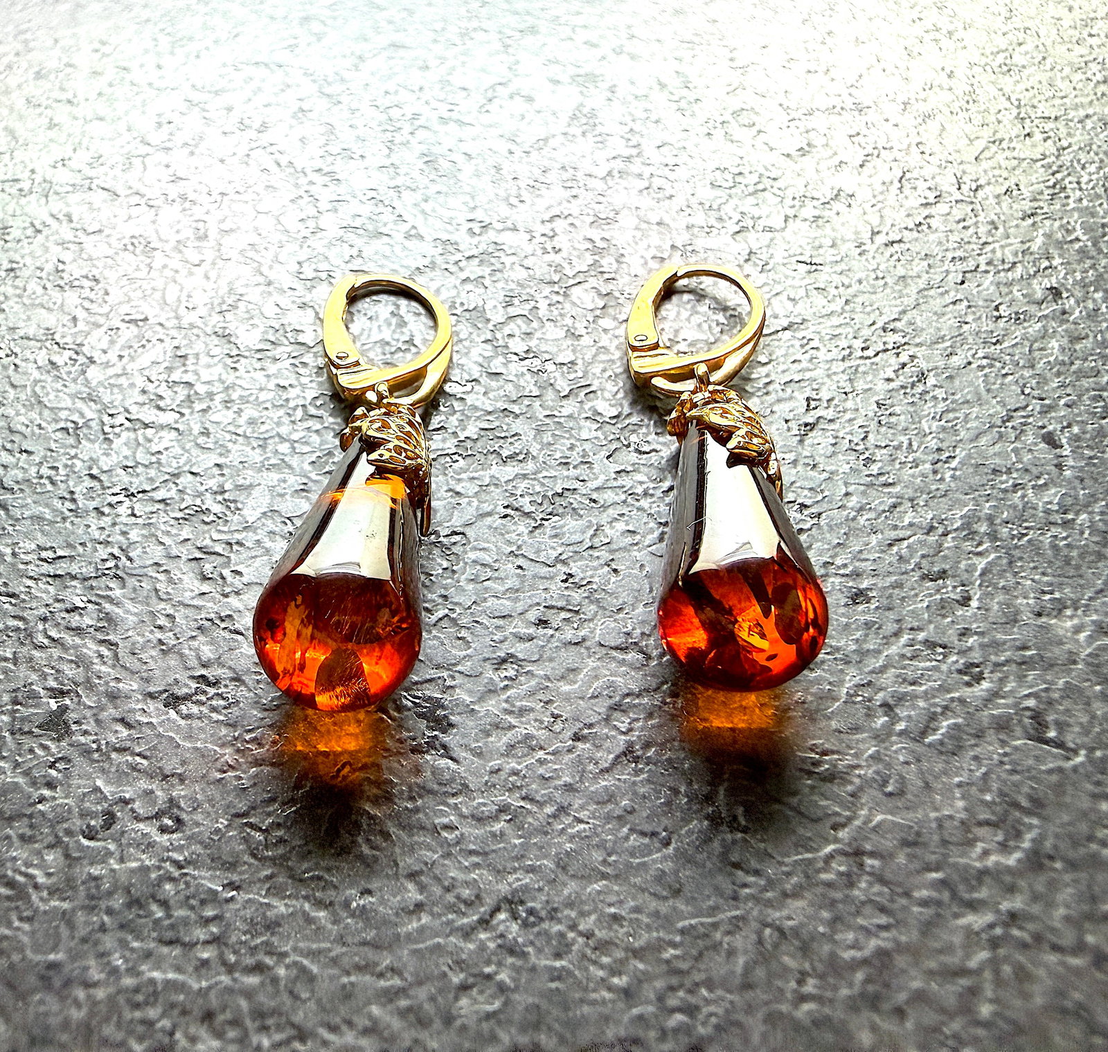 Exquisite Vintage Amber Earrings - 2