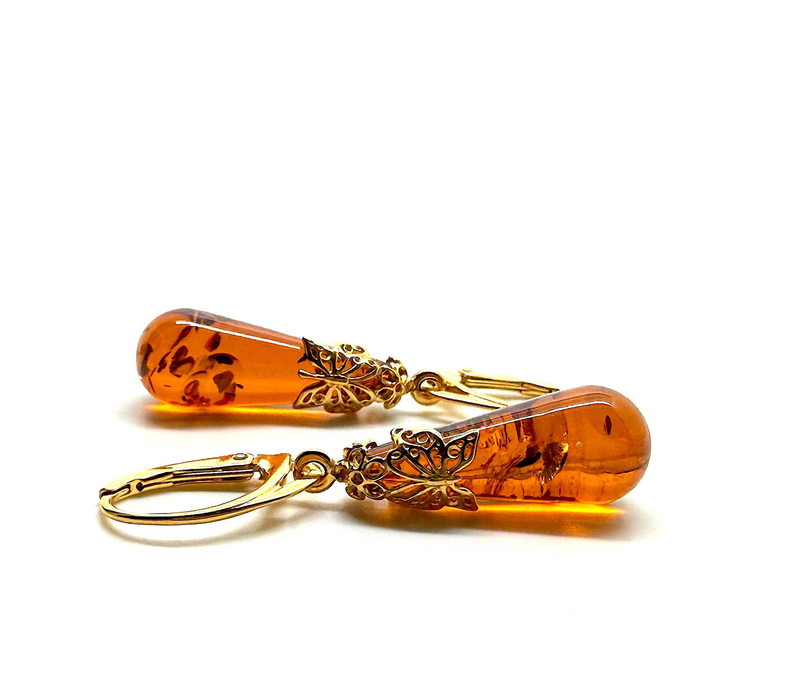 Exquisite Vintage Amber Earrings - 4