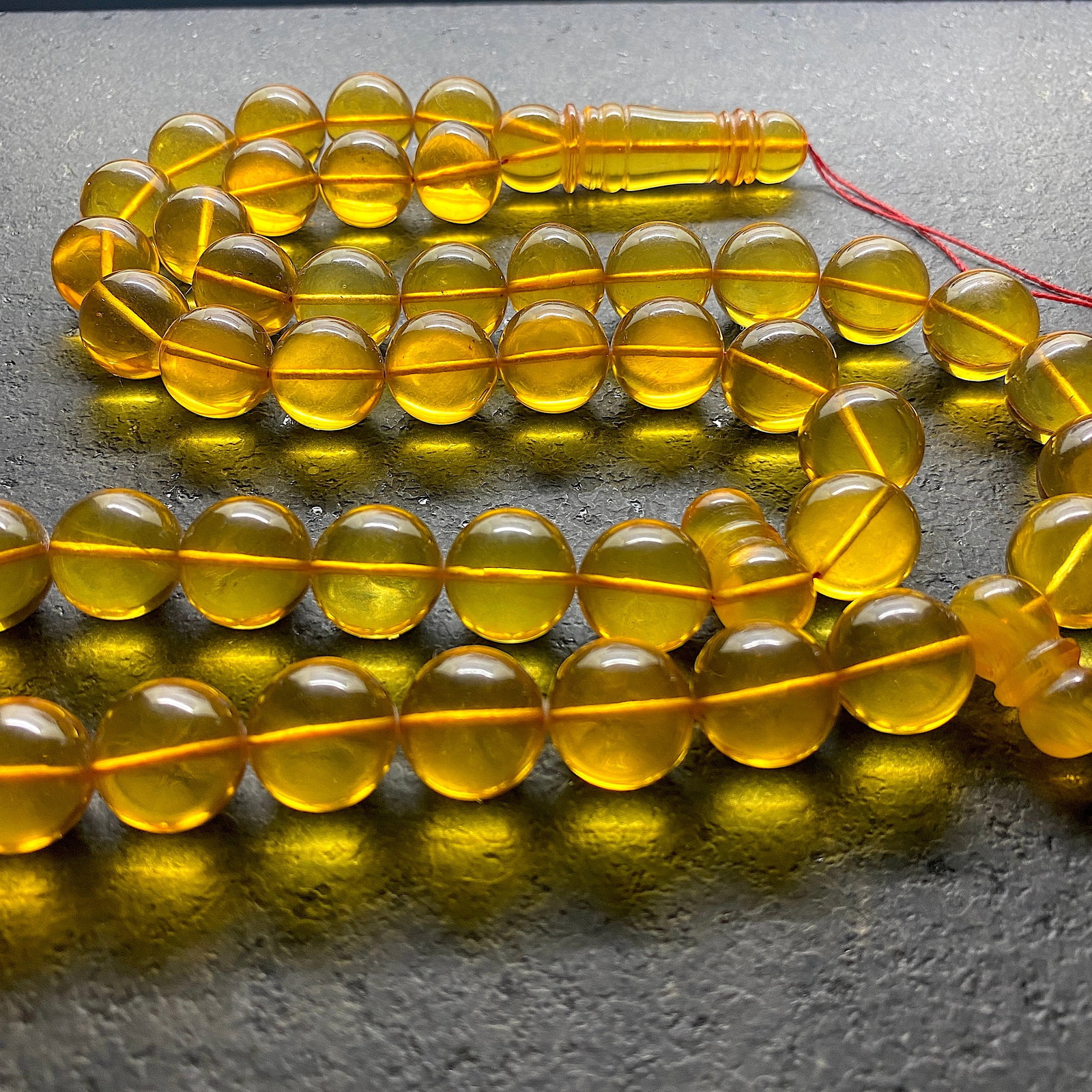 Alluring Amber Tesbih made from Round Amber beads - 2