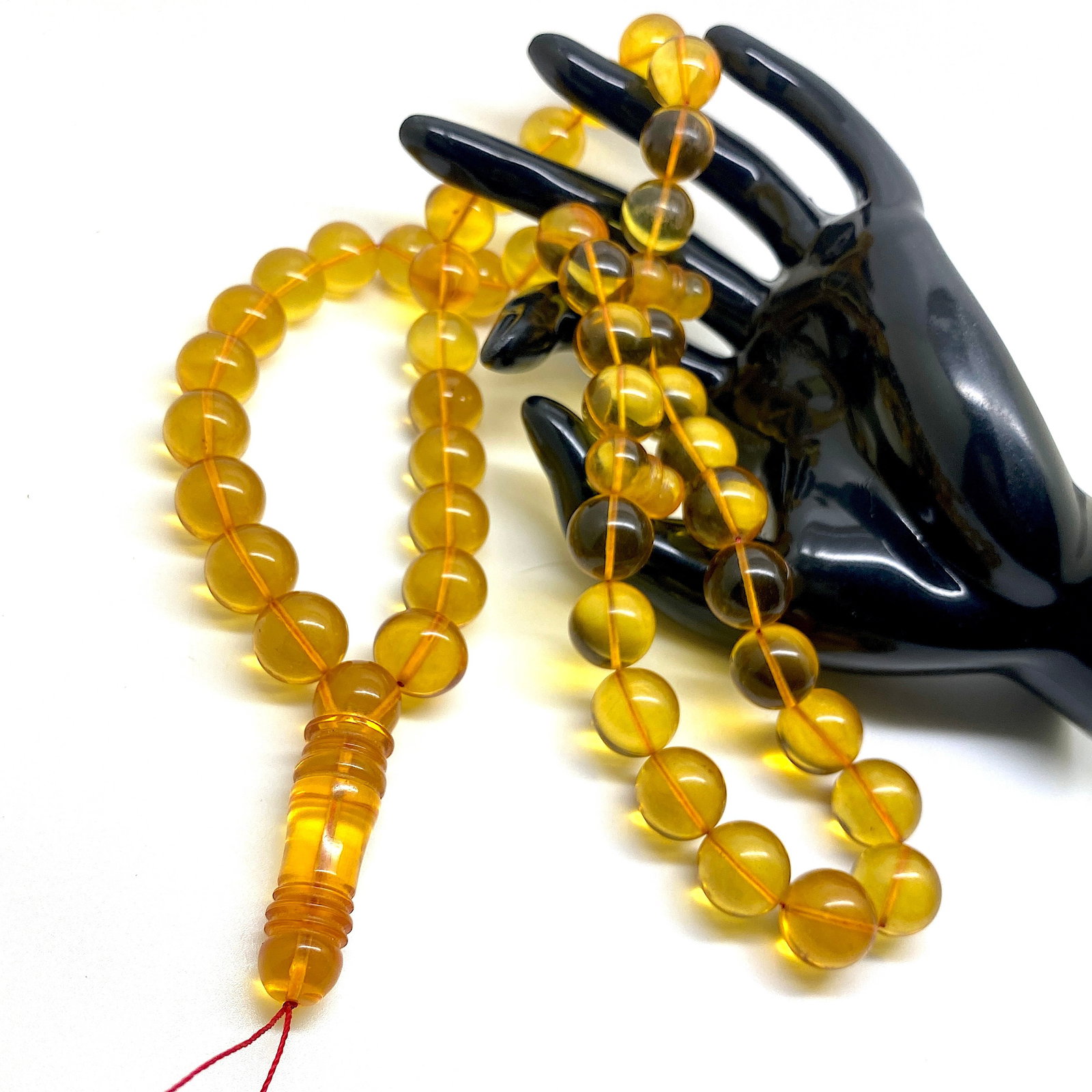 Alluring Amber Tesbih made from Round Amber beads - 6