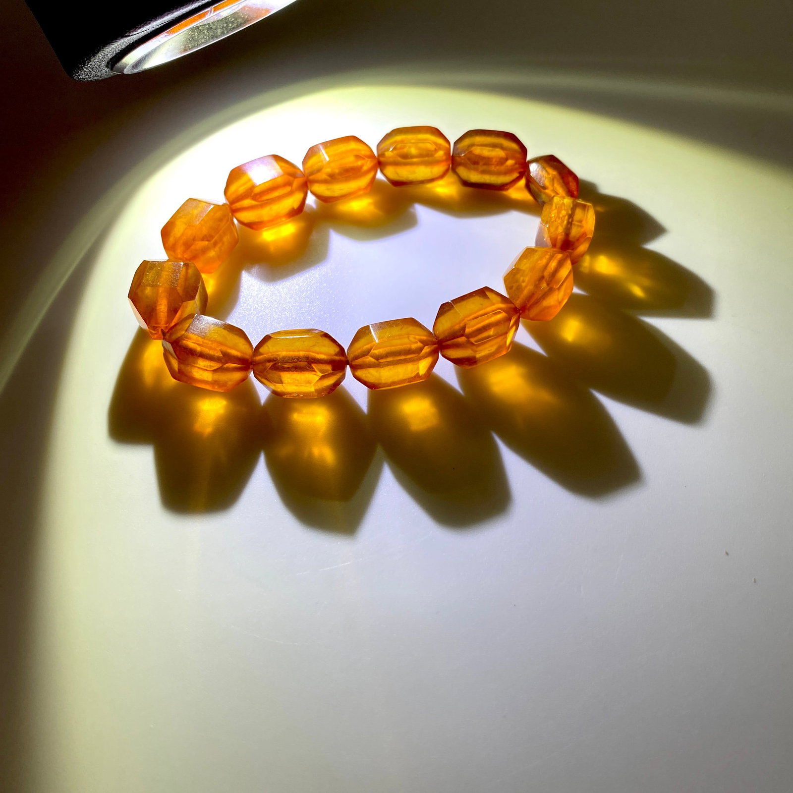 Marvellous Amber Bracelet made from Barrel shaped Amber beads - 8