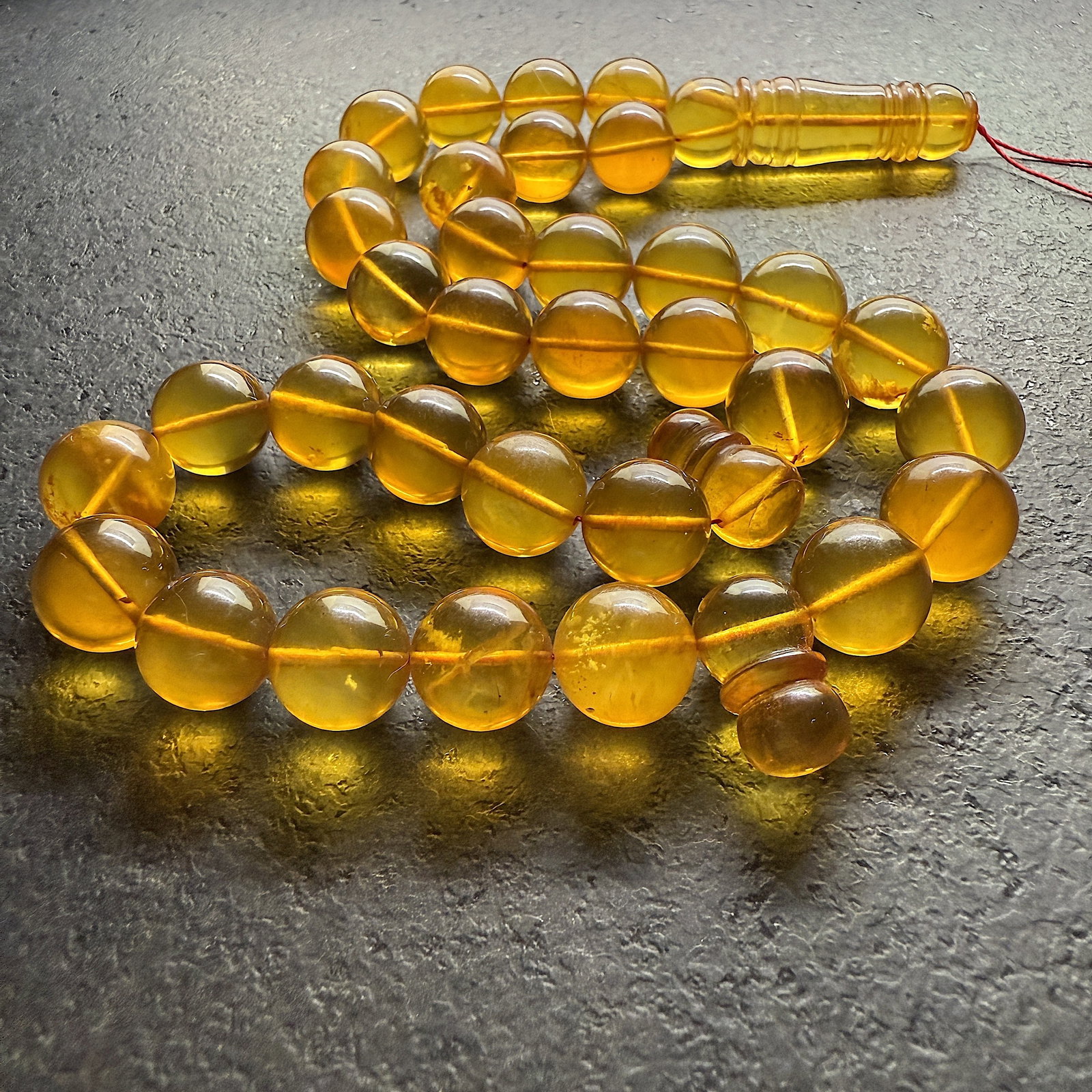 Outstanding Amber Tesbih made from Round Amber beads - 4