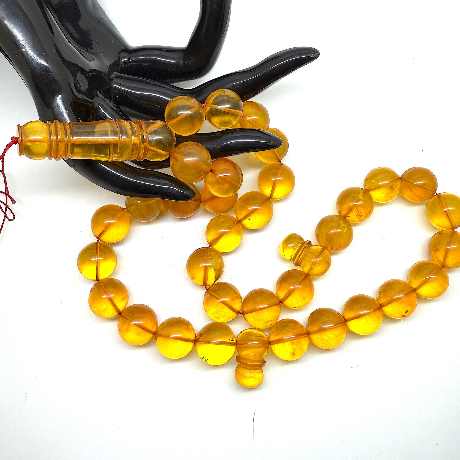 Outstanding Amber Tesbih made from Round Amber beads - 7