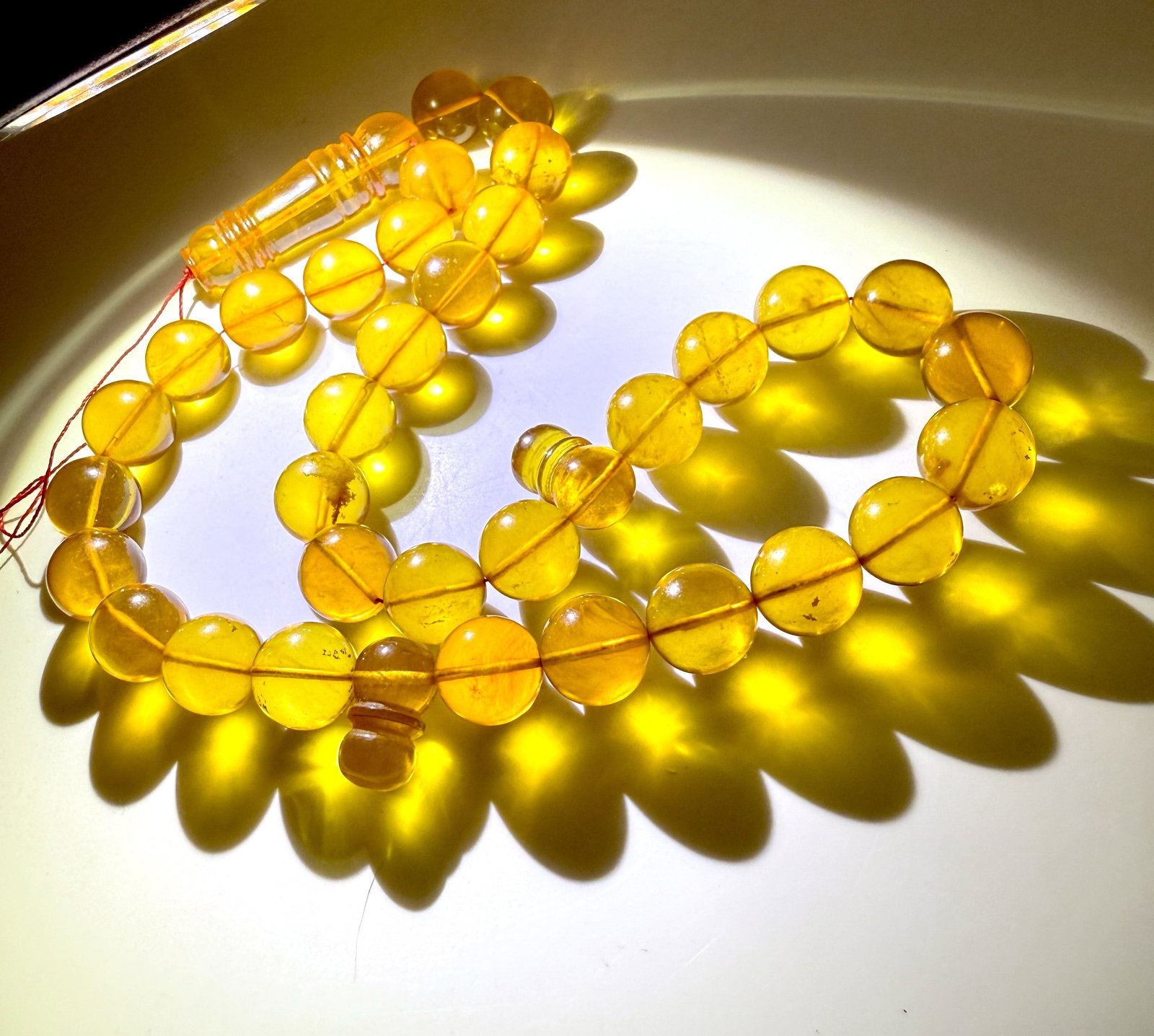 Outstanding Amber Tesbih made from Round Amber beads - 8