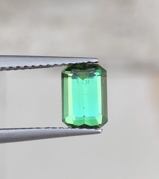 Natural Blue Green Tourmaline Emerald Cut Gemstone For Jewelry - 1.250 Carat - 2