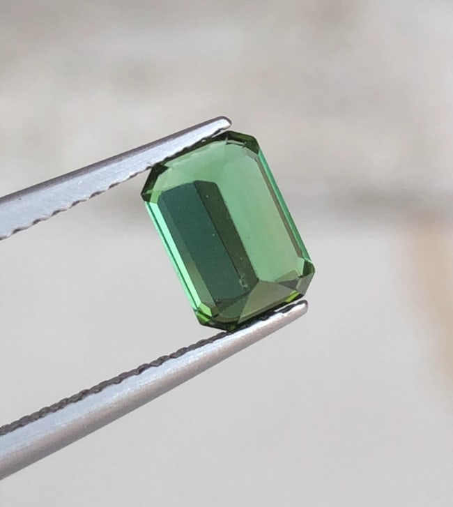 Natural Blue Green Tourmaline Emerald Cut Gemstone For Jewelry - 1.250 Carat - 4