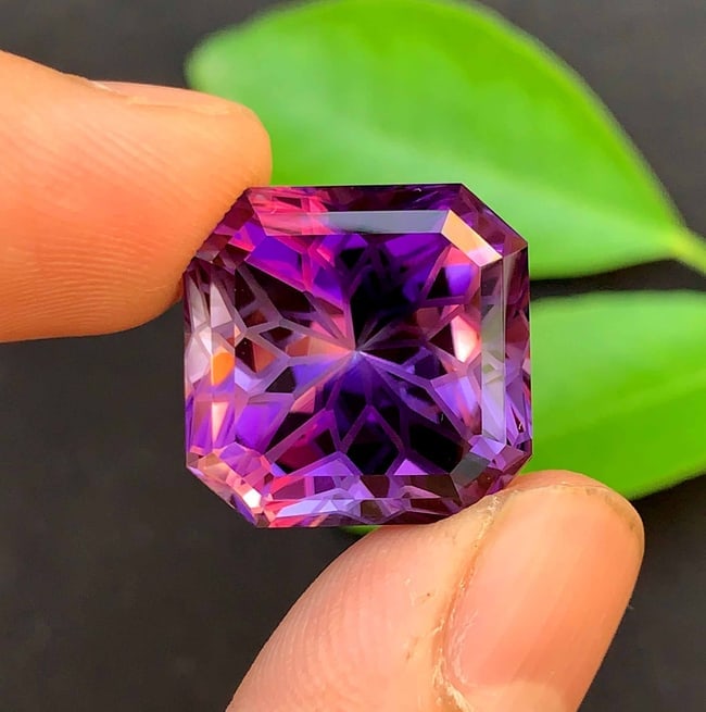 Natural Amethyst Gemstone: Flower Cut February Birthstone (30.20 Carats) - 2