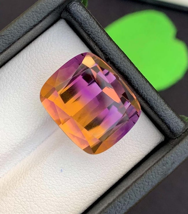 Cushion Cut Ametrine Gemstone: Royal Purple & Golden Quartz, February Birthstone - 3
