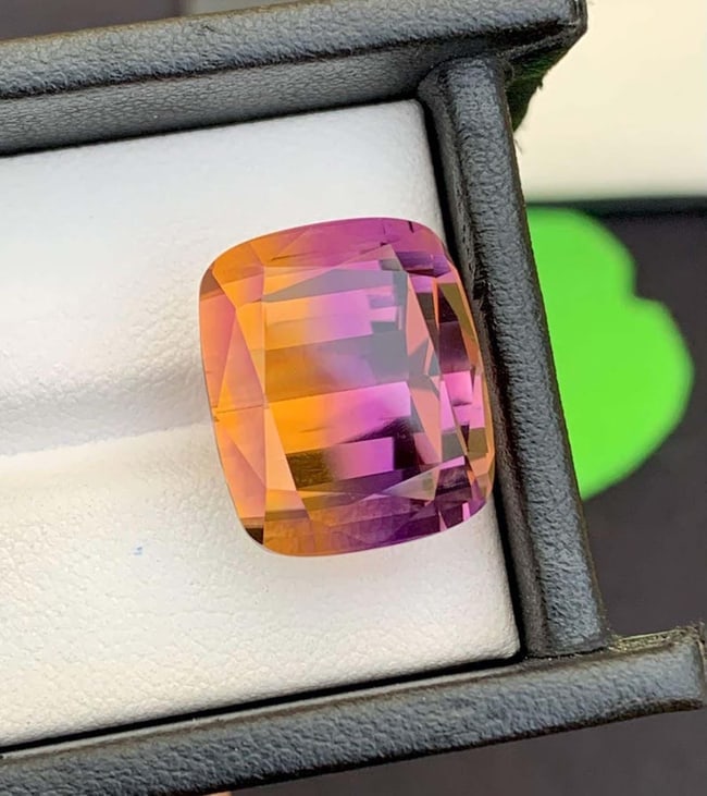 Cushion Cut Ametrine Gemstone: Royal Purple & Golden Quartz, February Birthstone - 4
