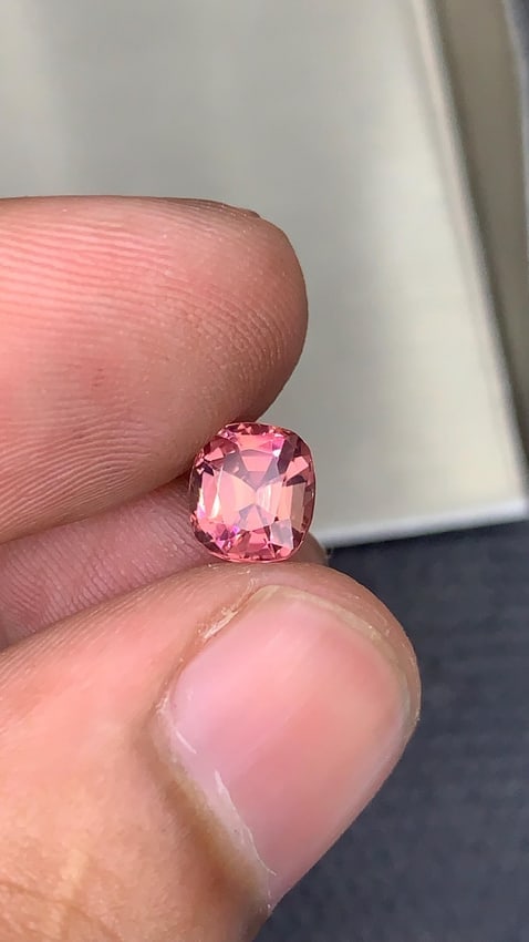 Soft Pink Tourmaline Gemstone: 1.10 CT Cushion Cut, Afghanistan Origin: Highlights Supplies for making crafts Materials: Gemstone: Tourmaline Carat weight: 1.10 Add a touch of delicate romance to your custom jewelry with this stunning natural Pink Tourmaline gemstone.